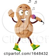 Poster, Art Print Of Cartoon Peanut Mascot Character Singing
