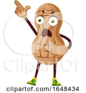 Poster, Art Print Of Cartoon Peanut Mascot Character Holding Up A Finger
