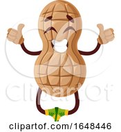 Poster, Art Print Of Cartoon Peanut Mascot Character Jumping