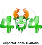 Poster, Art Print Of Cartoon Green Monster Mascot Character In An Error Code