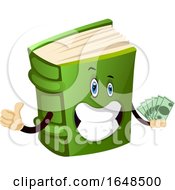 Poster, Art Print Of Green Book Mascot Character Holding Cash Money