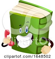 Poster, Art Print Of Green Book Mascot Character Talking On A Telephone