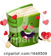 Poster, Art Print Of Green Book Mascot Character With Hearts