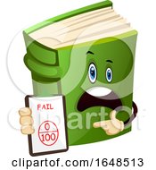Poster, Art Print Of Green Book Mascot Character Holding A Fail Notice