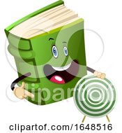 Green Book Mascot Character Holding A Target