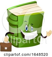 Poster, Art Print Of Green Book Mascot Character Holding A Briefcase