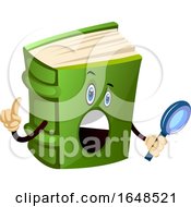 Poster, Art Print Of Green Book Mascot Character Holding A Magnifying Glass