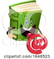 Poster, Art Print Of Green Book Mascot Character Holding An Email Symbol