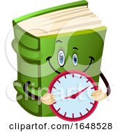 Poster, Art Print Of Green Book Mascot Character Holding A Clock