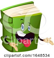 Green Book Mascot Character Being Goofy