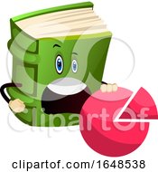 Poster, Art Print Of Green Book Mascot Character Holding A Pie Chart
