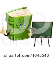 Poster, Art Print Of Green Book Mascot Character By A Chalkboard