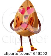 Poster, Art Print Of Almond Mascot Character Forming A Heart With His Hands