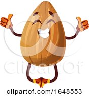 Almond Mascot Character Jumping And Giving Two Thumbs Up