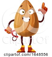 Almond Mascot Character Holding A Slingshot