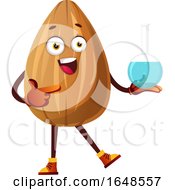 Almond Mascot Character Holding A Science Bottle