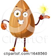 Poster, Art Print Of Almond Mascot Character Holding A Light Bulb