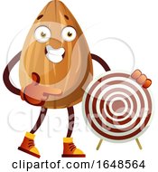 Almond Mascot Character With A Target