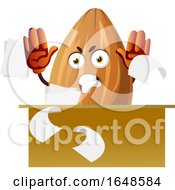 Poster, Art Print Of Mad Almond Mascot Character Throwing Papers