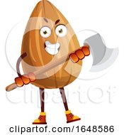 Poster, Art Print Of Almond Mascot Character Holding An Axe