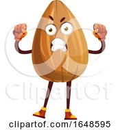 Almond Mascot Character In A Fit Of Rage