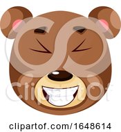 Poster, Art Print Of Bear Is Laughing Illustration Vector On White Background