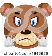 Poster, Art Print Of Bear Is Feeling Frustrated Illustration Vector On White Background