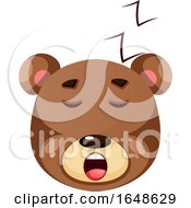 Poster, Art Print Of Brown Grizzly Bear Sleeping Illustration Vector On White Background