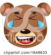 Poster, Art Print Of Bear Is Crying Of Happiness Illustration Vector On White Background