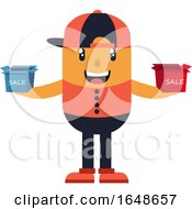 Poster, Art Print Of Man With Hat Holding Small Boxes