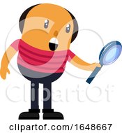 Poster, Art Print Of Man With Magnifying Glass