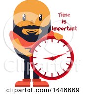 Poster, Art Print Of Man With Big Clock
