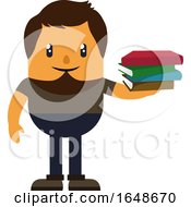 Poster, Art Print Of Man With Books