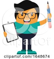Poster, Art Print Of Man With Pencil And Notebook