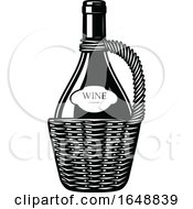 Poster, Art Print Of Black And White Wine Bottle