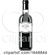 Poster, Art Print Of Black And White Wine Bottle