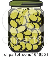 Poster, Art Print Of Jar Of Green Olives