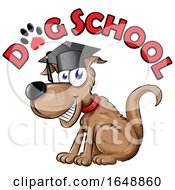 Poster, Art Print Of Cartoon Happy Dog Graduate Under Text