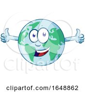 Poster, Art Print Of Cartoon Happy Earth Mascot Giving Two Thumbs Up