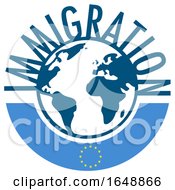 Immigration Globe With A European Banner by Domenico Condello