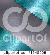 Poster, Art Print Of Scratched Metal Background With Hexagonal Pattern