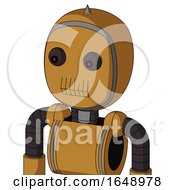 Poster, Art Print Of Yellowish Droid With Bubble Head And Toothy Mouth And Red Eyed And Spike Tip