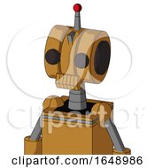 Poster, Art Print Of Yellowish Droid With Multi-Toroid Head And Toothy Mouth And Two Eyes And Single Led Antenna