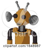 Yellowish Droid With Rounded Head And Happy Mouth And Two Eyes And Double Antenna