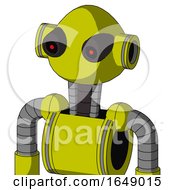 Poster, Art Print Of Yellow Robot With Rounded Head And Black Glowing Red Eyes