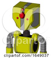 Poster, Art Print Of Yellow Robot With Mechanical Head And Cyclops Compound Eyes