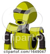 Yellow Robot With Rounded Head And Round Mouth And Black Visor Cyclops