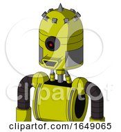 Poster, Art Print Of Yellow Robot With Dome Head And Happy Mouth And Black Cyclops Eye And Spike Tip