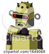 Yellow Robot With Dome Head And Round Mouth And Visor Eye