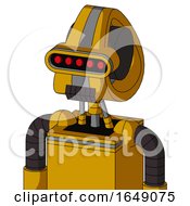 Poster, Art Print Of Yellow Robot With Droid Head And Dark Tooth Mouth And Visor Eye